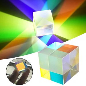 X-Cube Six-Sided Bright Light Cube Stained Glass Prism Beam Splitting Prism Optical Experiment Instrument Optical Lens 12.7*12.7